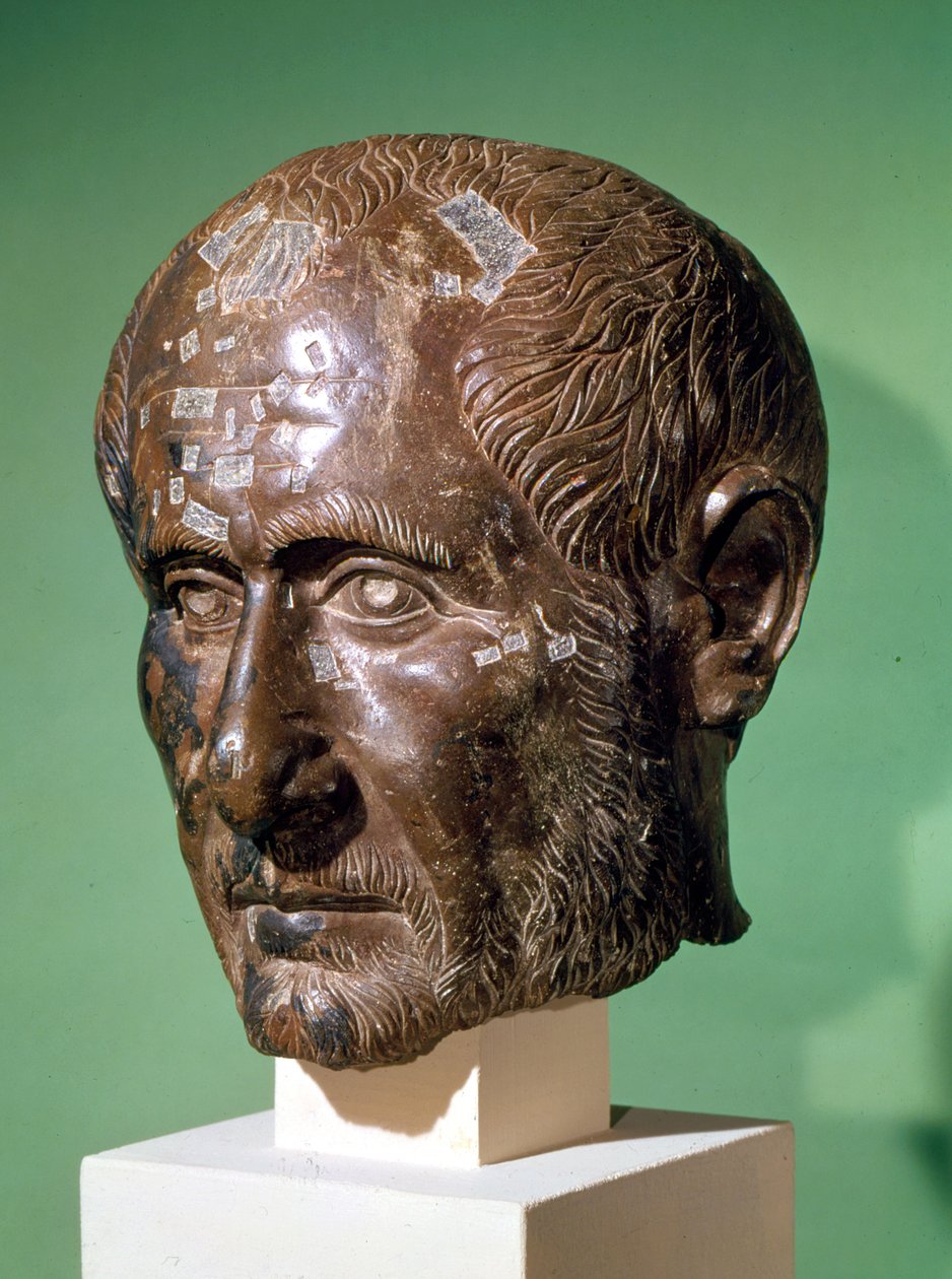 Kopf von Trajanus Decius (201-251) aus Samisegetuza, Rumänien von Roman