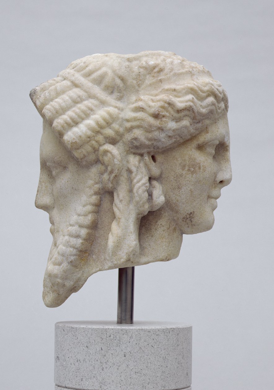 Januskopf, wahrscheinlich von Dionysos und Apollo, ca. 30-50 n. Chr. von Roman
