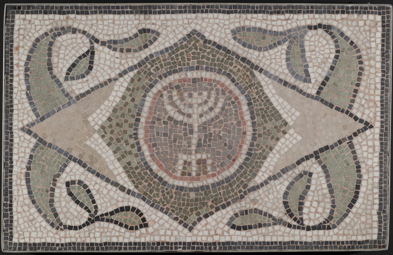 Mosaik der Menora, 6. Jahrhundert n. Chr. von Roman