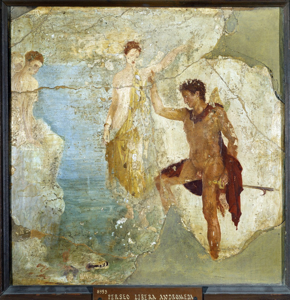 Perseus befreit Andromeda. Fresko aus dem Haus der fünf Skelette in Pompeji von Roman