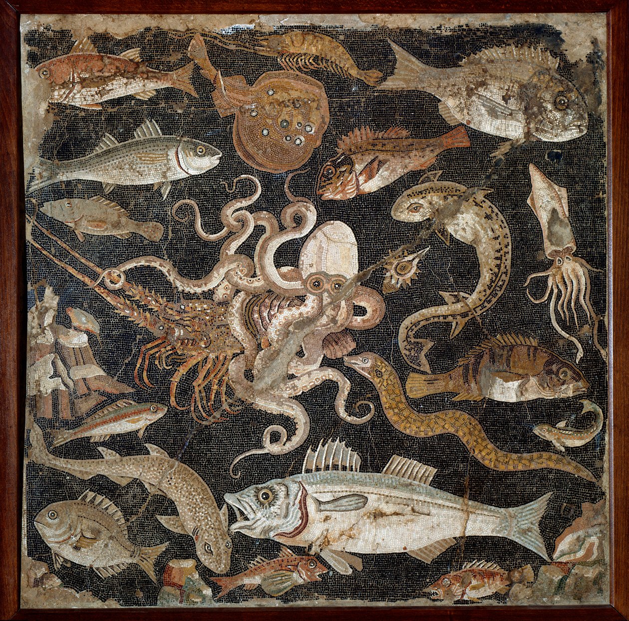 Römische Kunst: Meeresfauna, Mosaik des 2. Jahrhunderts von Roman