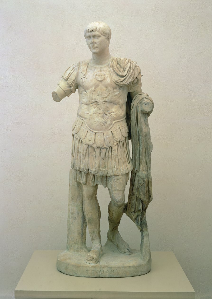 Statue des Kaisers Trajan (ca. 53-117) Antoninische Periode, ca. 120 n. Chr. von Roman