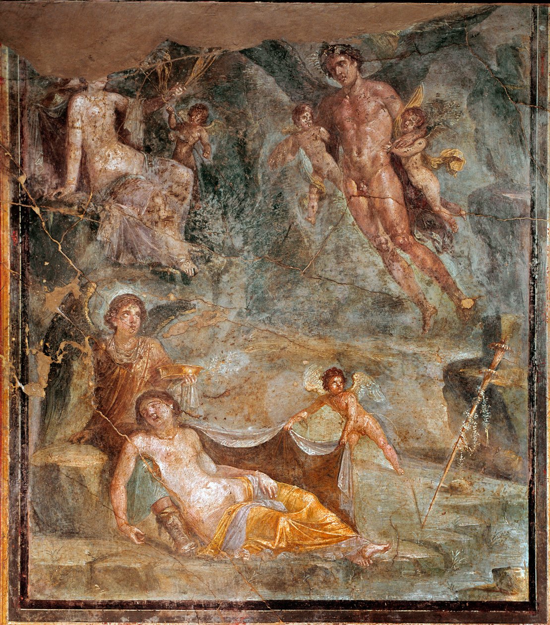Hochzeit von Zephyrus und Göttin Chloris (Fresko) von Roman