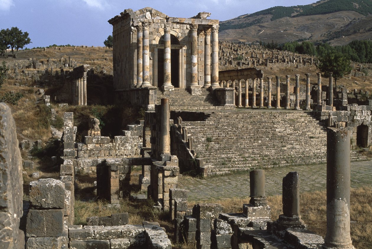 Ansicht des Tempels der Familie Septimius, Hochimperiale Periode von Roman Imperial Period