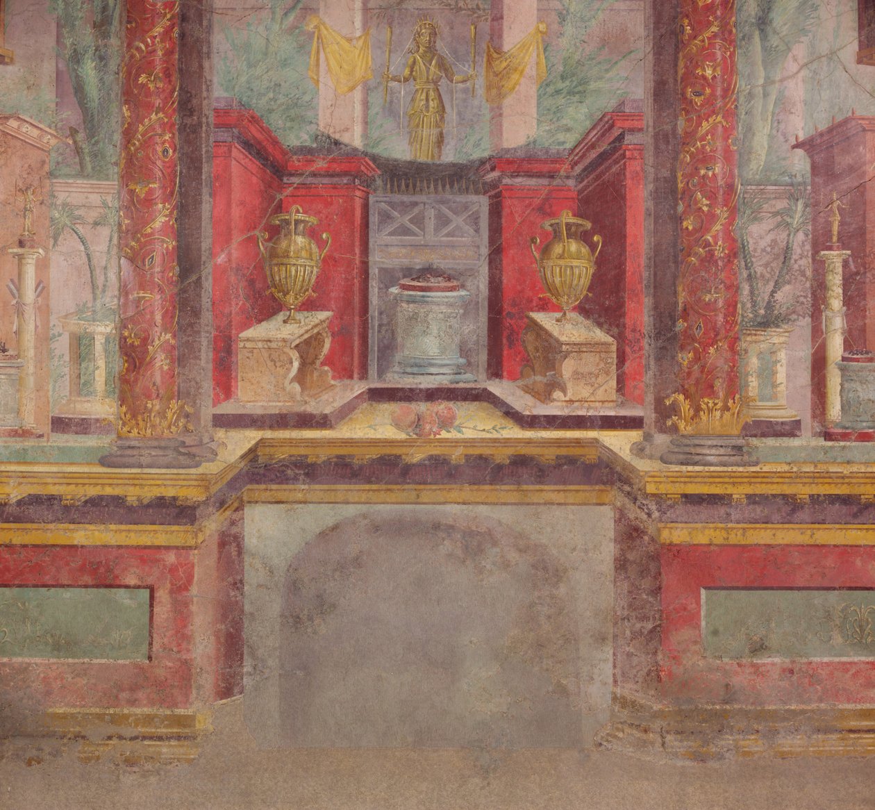 Wandmalerei aus dem Cubiculum einer Villa in Boscoreale von Roman Republican Period
