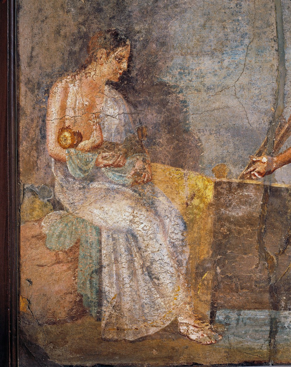 Fresko, das eine Mutter zeigt, die ihr Baby stillt, aus Pompeji von Roman Roman
