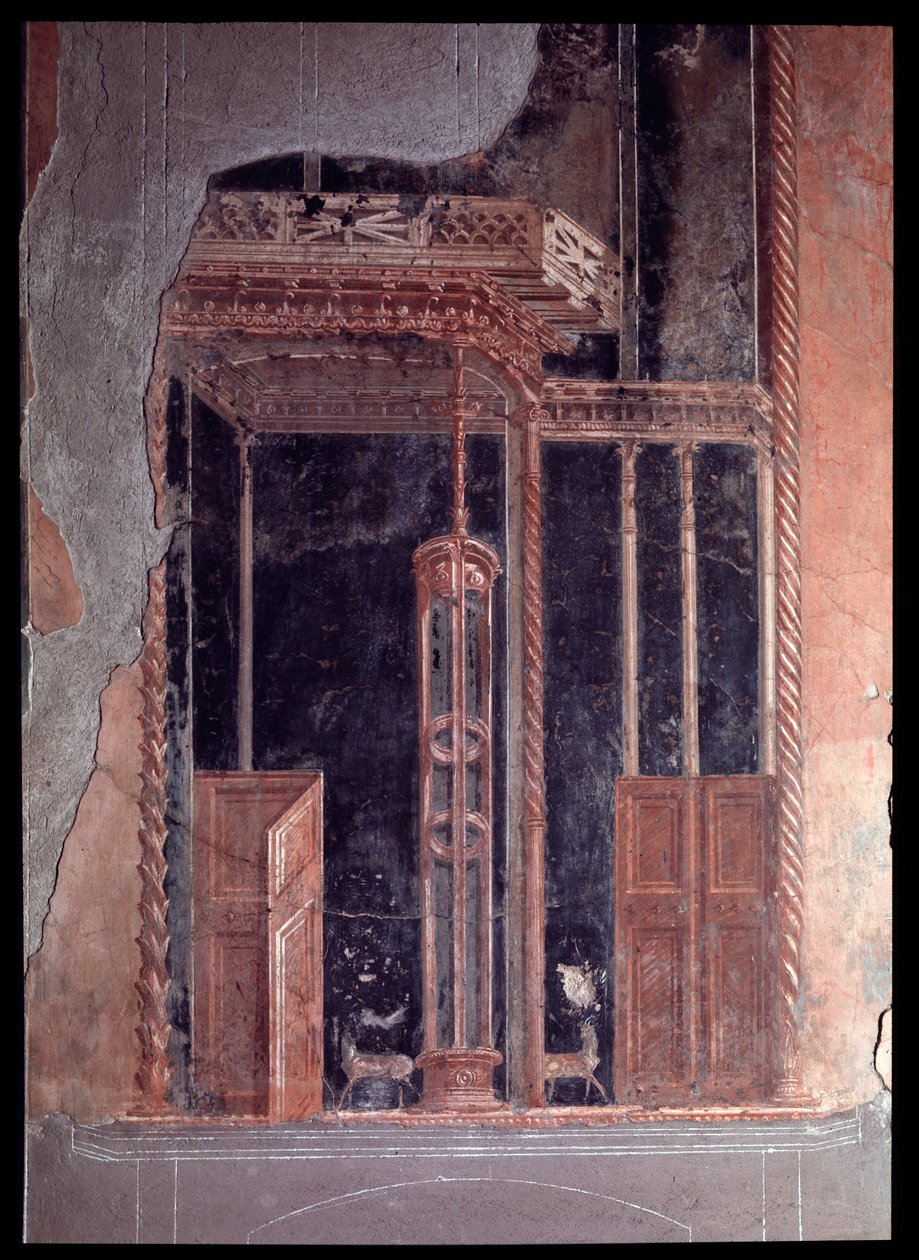 Fresko des Tricliniums der Casa dei Cervi, 5. Jahrhundert v. Chr. - 1. Jahrhundert n. Chr. von Roman Roman