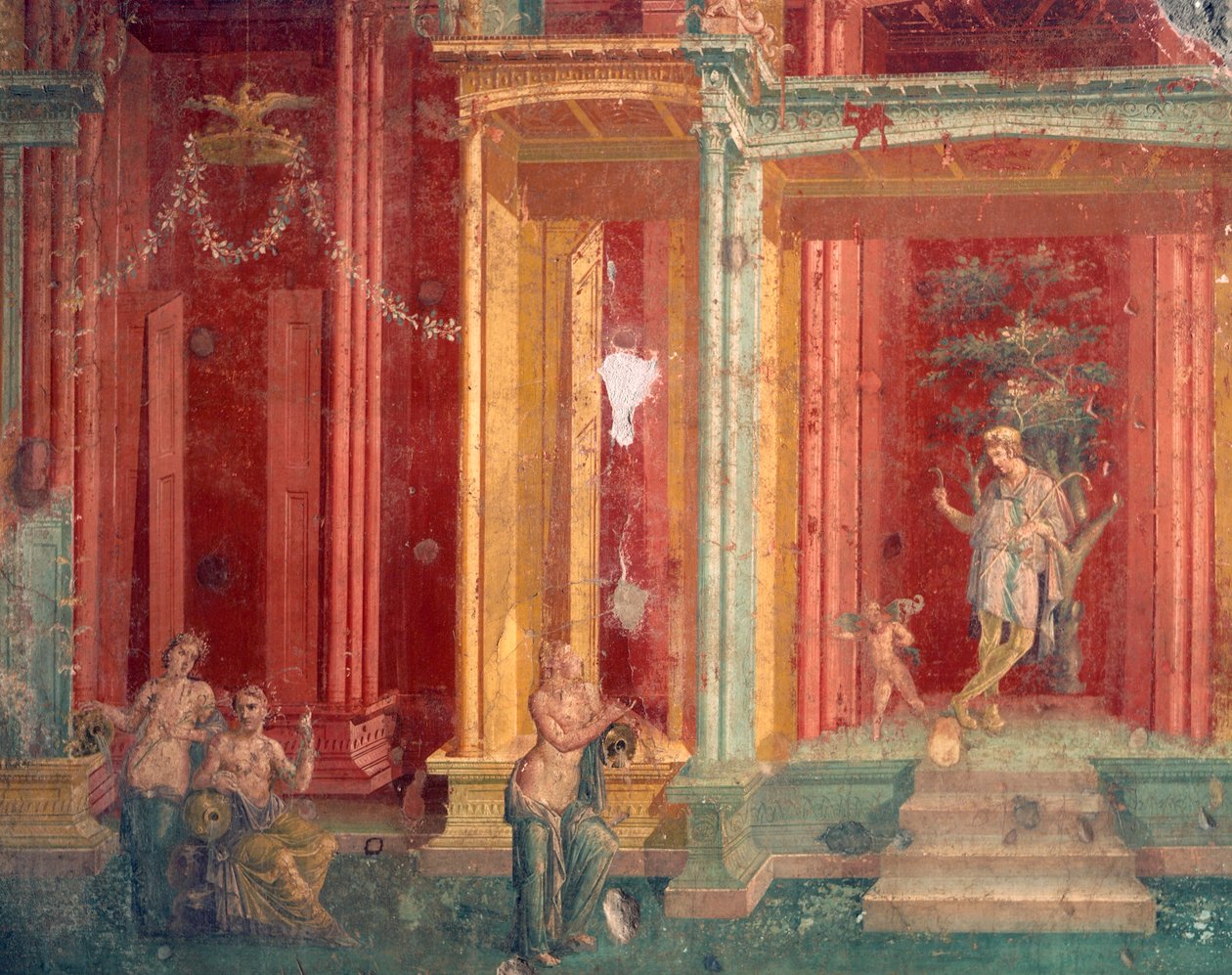 Italien, Provinz Neapel, Region Kampanien, Pompeji, Haus des Loreio Tiburtino, Fresko von Roman Roman