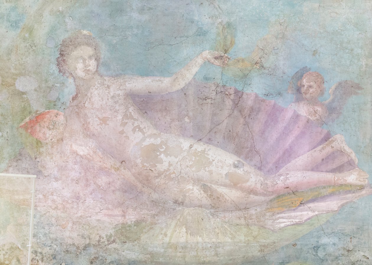 Venus auf der Muschel, Gemälde, 50-75 n. Chr. (Fresko) von Roman Roman