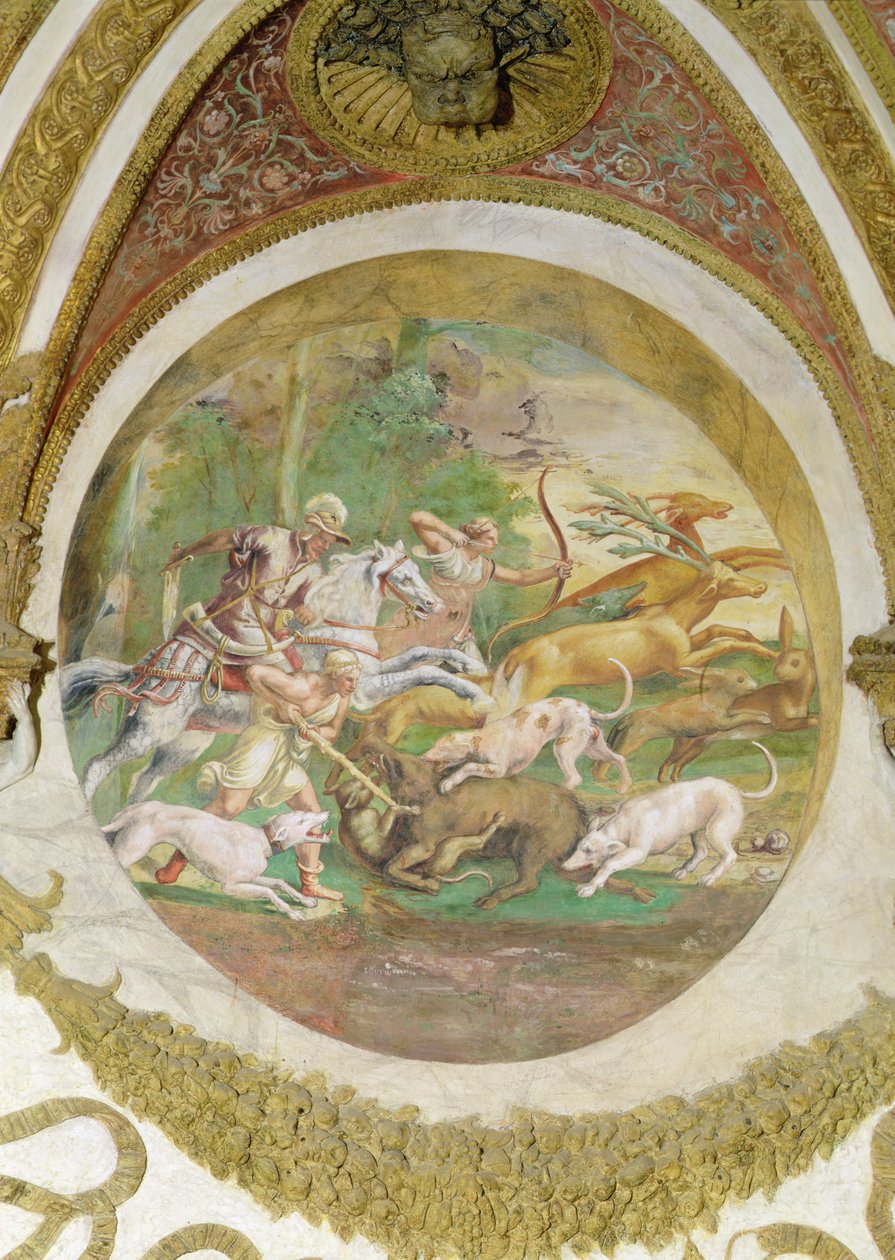 Kammer der Winde, Hirsch- und Wildschweinjagd von Romano Giulio
