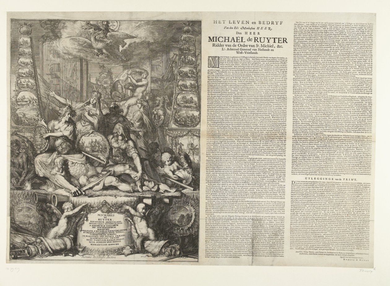 Allegorie auf den Tod von Michiel de Ruyter, 1676 von Romeyn de Hooghe