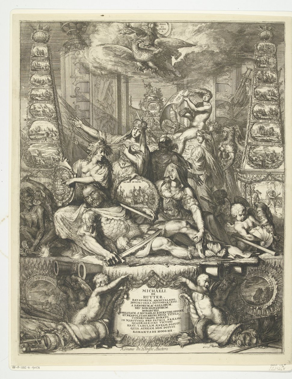 Allegorie auf den Tod von Michiel de Ruyter, 1676 von Romeyn de Hooghe