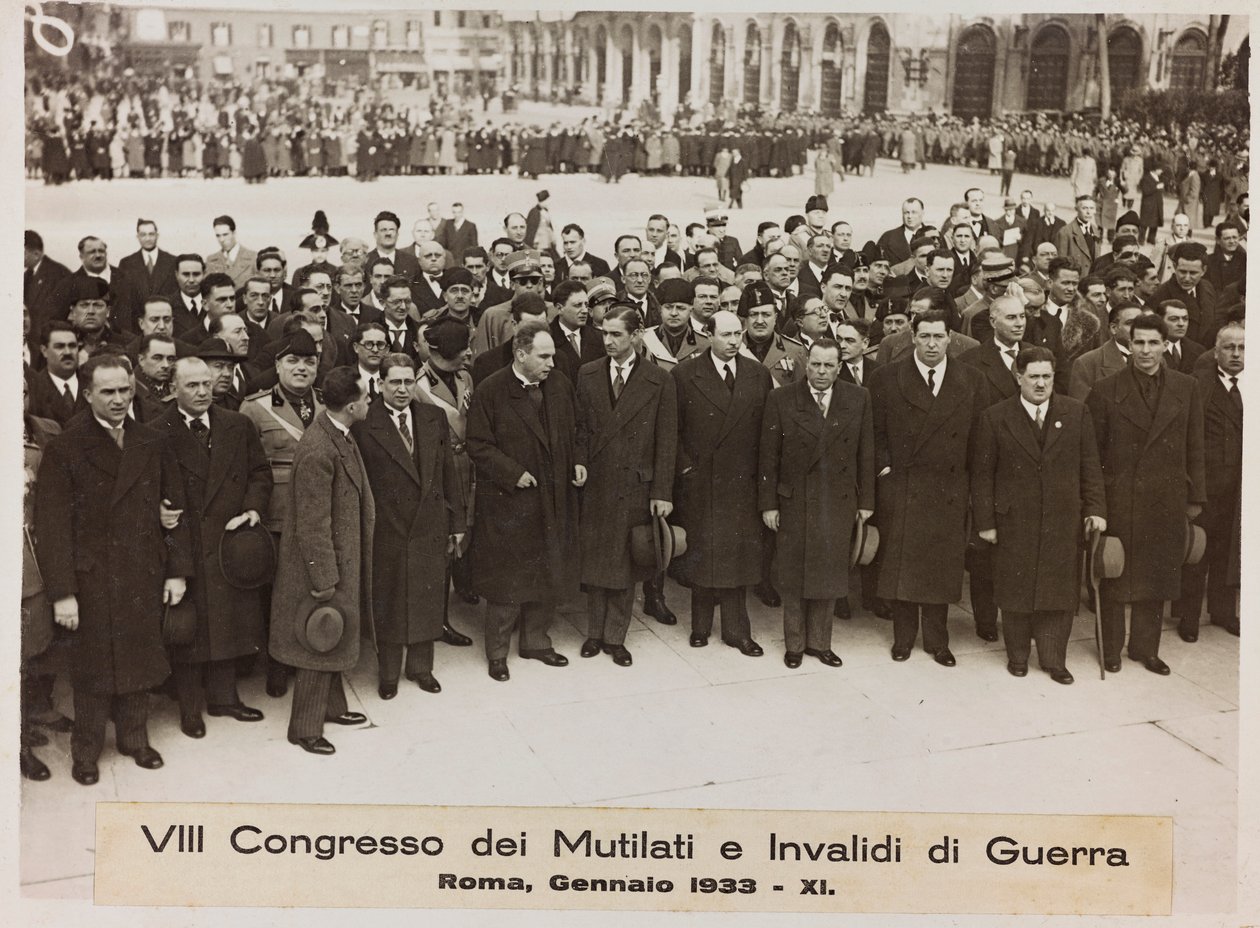 "VIII. Kongress der Kriegsversehrten und Invaliden - Rom, Januar 1933 - 11" (s/w Foto) von Romolo del Papa