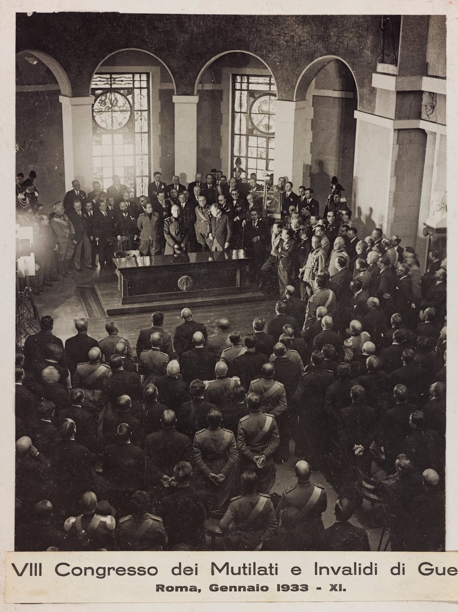 "VIII. Kongress der Kriegsversehrten und Invaliden - Rom, Januar 1933 - 11" (s/w Foto) von Romolo del Papa
