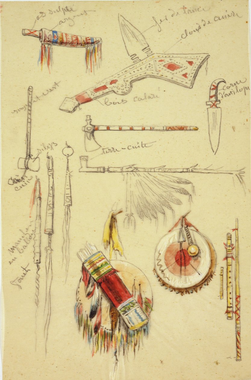 Indische Artefakte, Waffen und Pfeifen von Rosa Bonheur