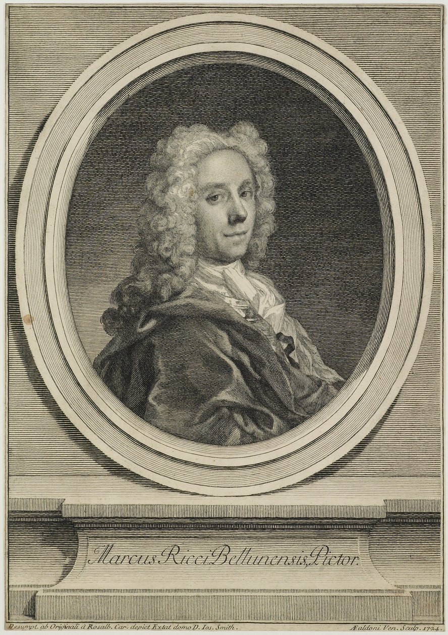 Marcus Ricci Bellunensis, graviert von Antonio Giovanna Faldoni (1690-ca. 1770), 1724 von Rosalba Giovanna Carriera