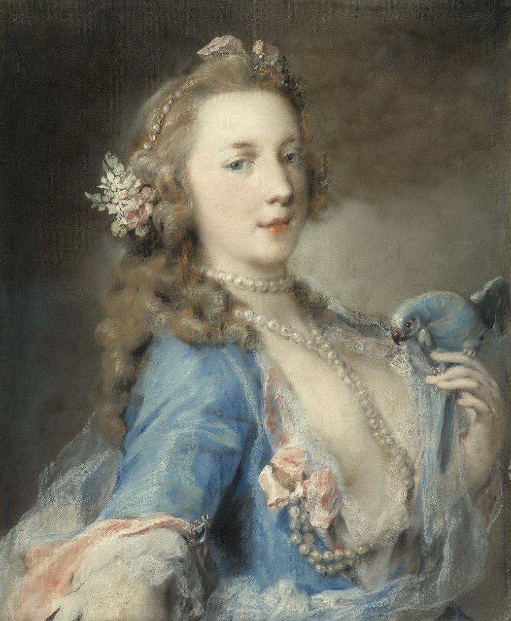 Eine junge Dame mit einem Papagei, ca. 1730 von Rosalba Giovanna Carriera