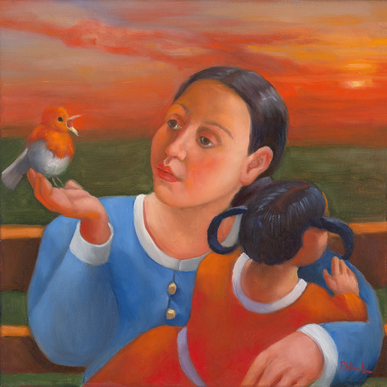 Ein Sonnenuntergang zusammen, 2022 von Rosemarie Adcock