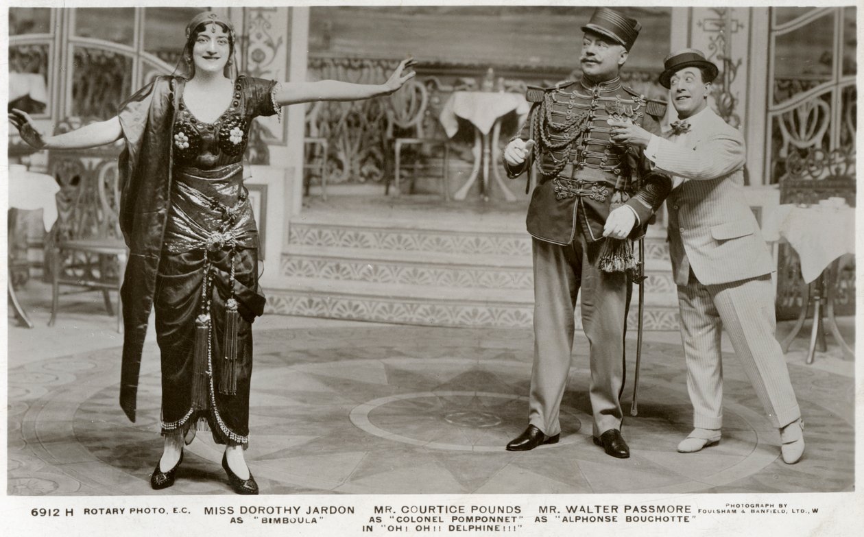 Mitglieder der Besetzung von Oh! Oh! Delphine!!!, ca. 1916 von Rotary Photo