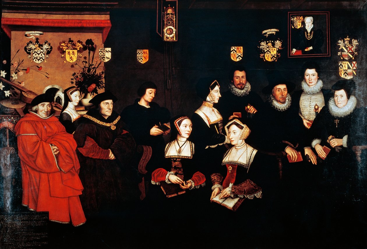 Sir Thomas More, sein Vater, sein Haushalt und seine Nachkommen, um 1593 von Rowland Lockey
