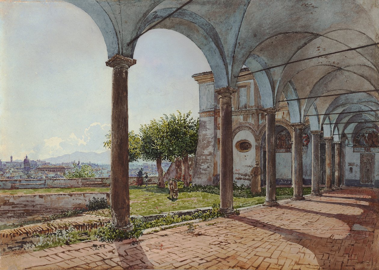 Blick vom Kloster Santa Onofrio auf Rom von Rudolf von Alt