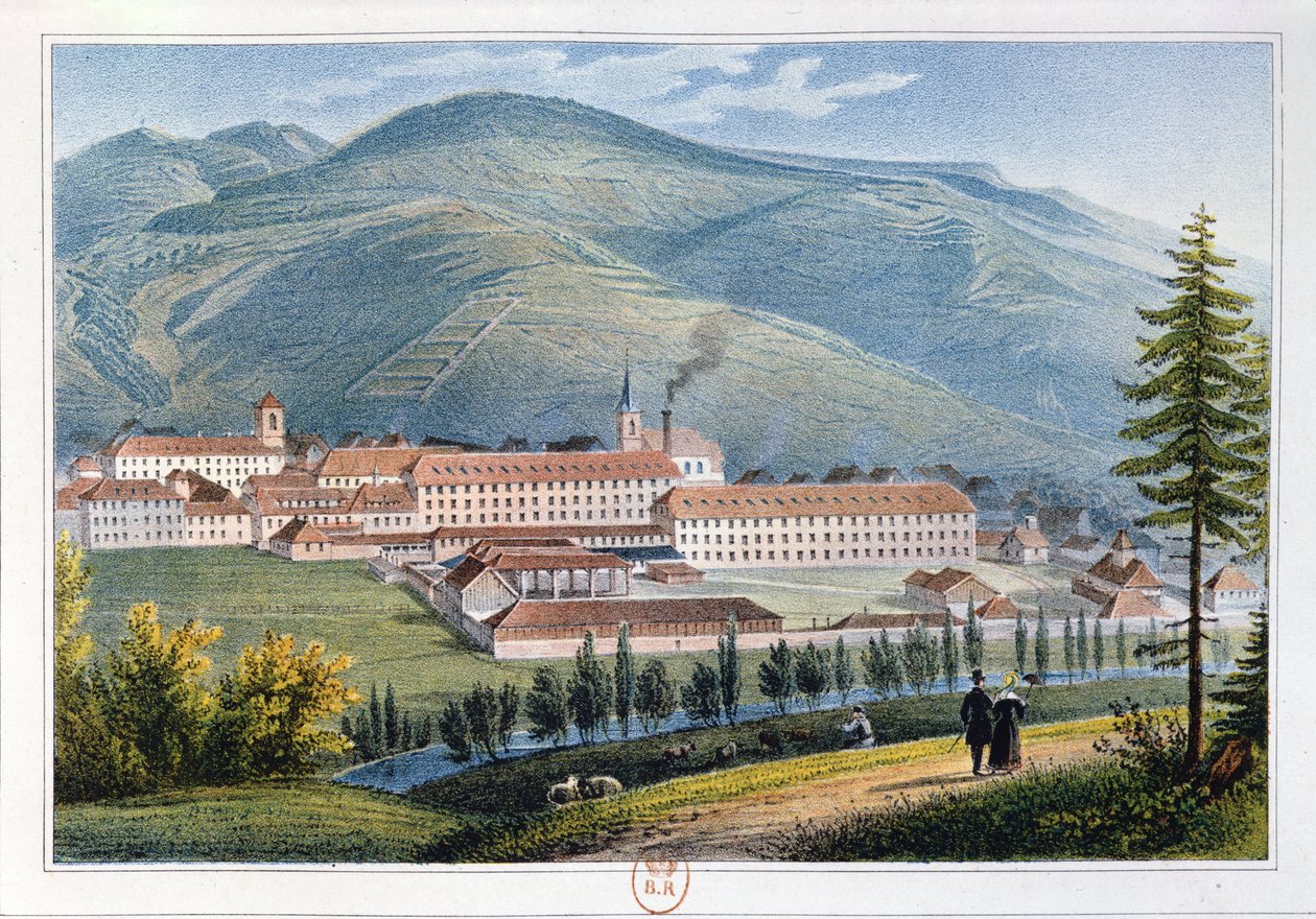 Fabrik von Messrs Hartmann und Fils, Munster, Elsass, Frankreich, 1842 von Rudolf Huber