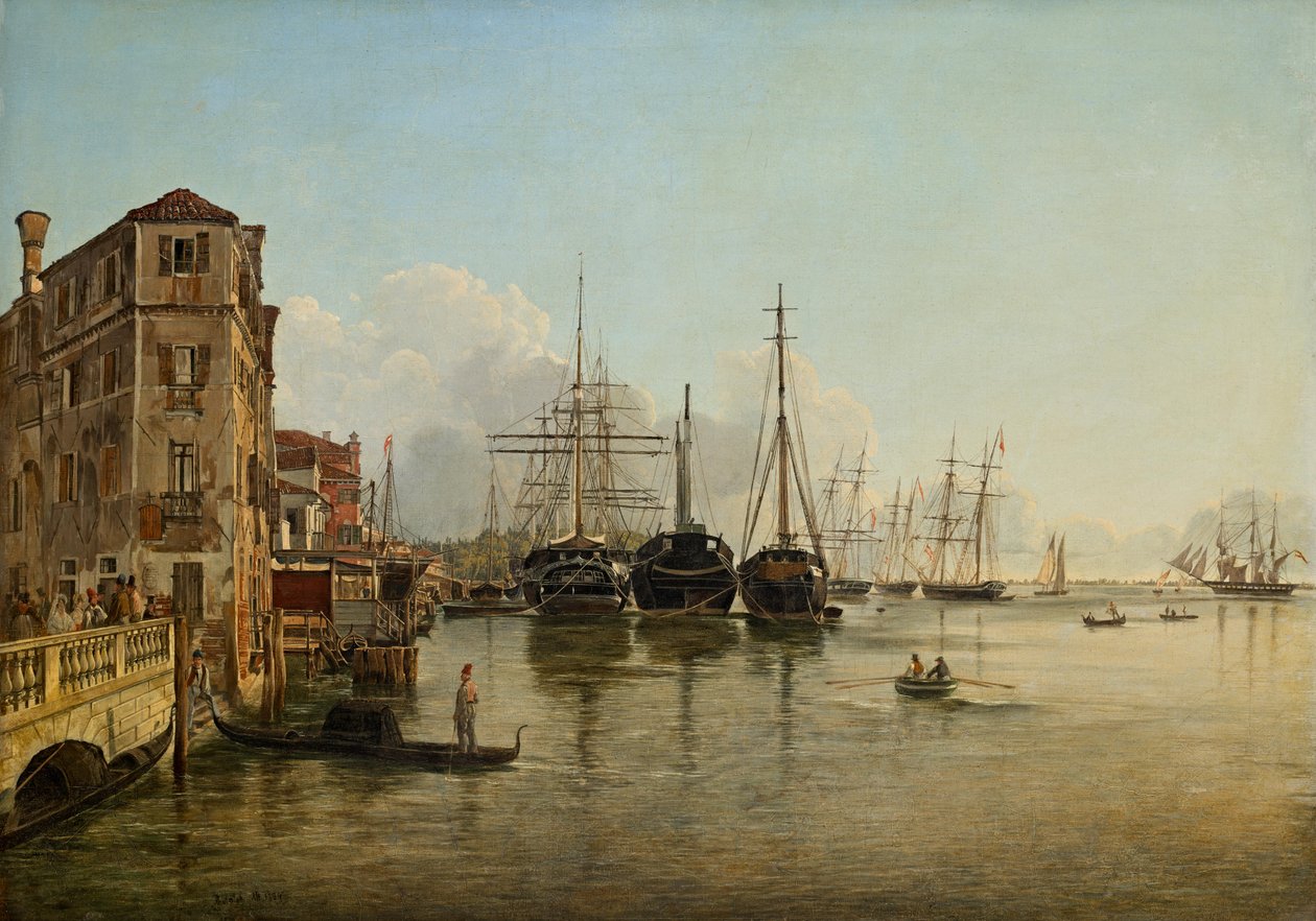 Aussicht von der Strada Nuova [heute Via Garibaldi] gegen die Giardini Pubblici in Venedig von Rudolf von Alt
