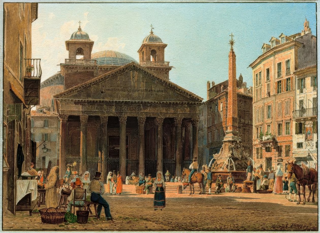 Das Pantheon und die Piazza della Rotonda in Rom von Rudolf von Alt
