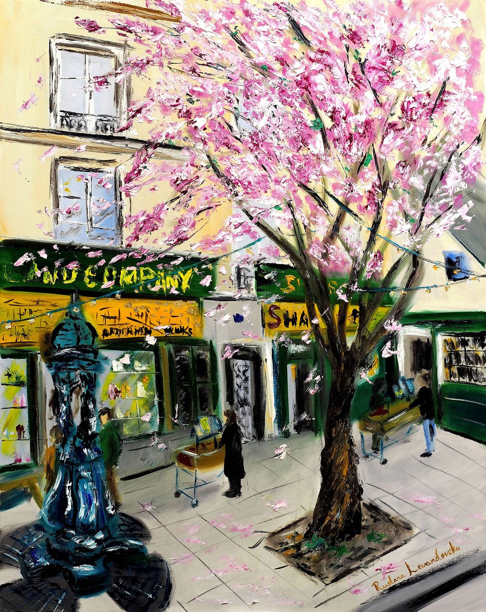 Kirschblüten bei Shakespeare und Co Paris - mit Goldverzierung von Ruslana Levandovska