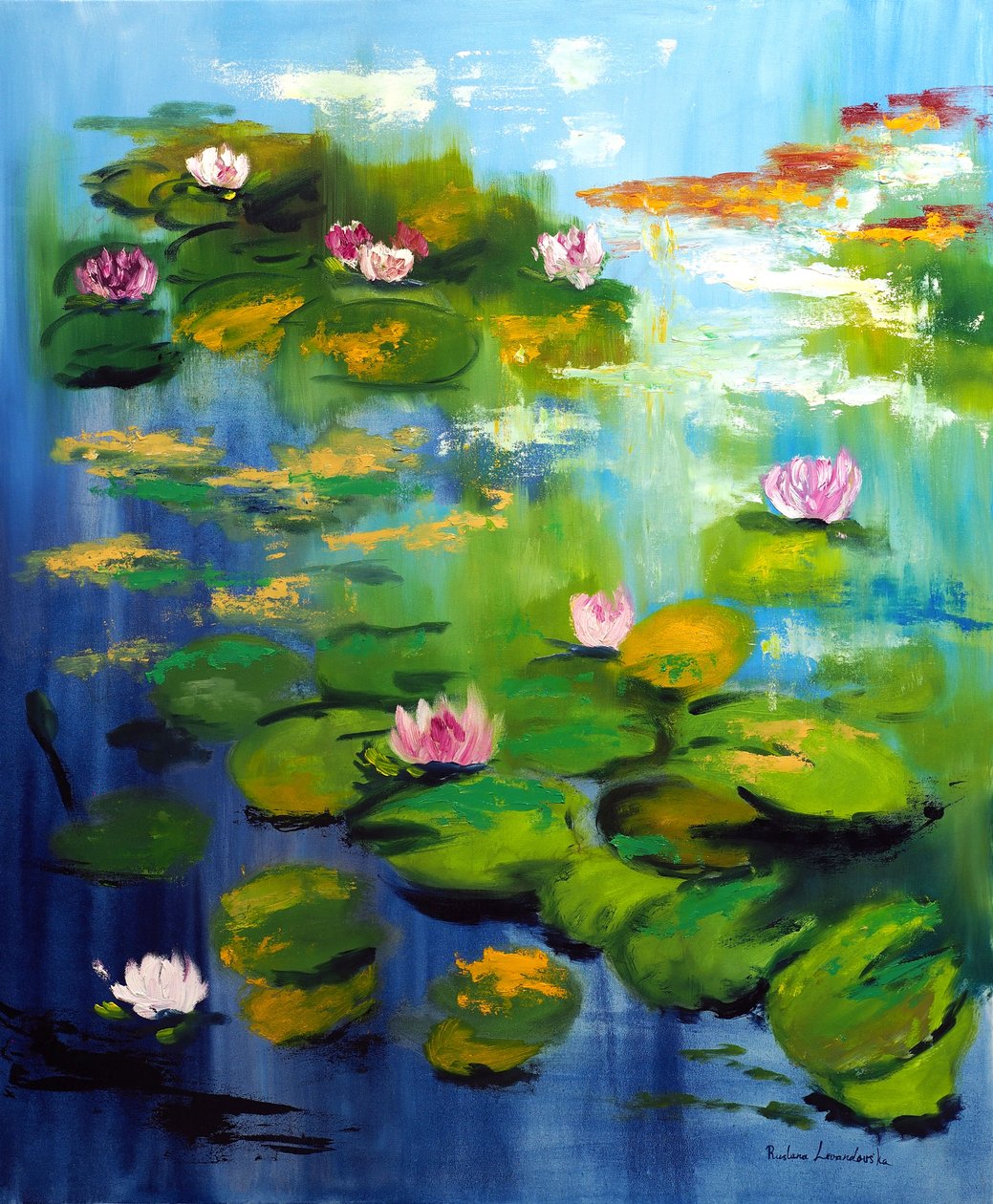 Seerosen im Garten von Monet von Ruslana Levandovska