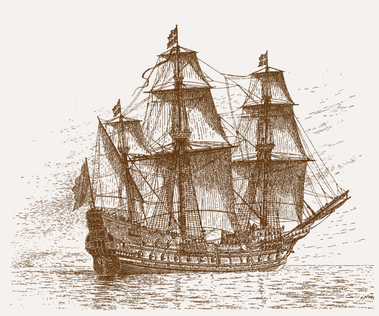 Das schwedische Flaggschiff Mars, vor der Schlacht von Gotland-Öland von Russian School