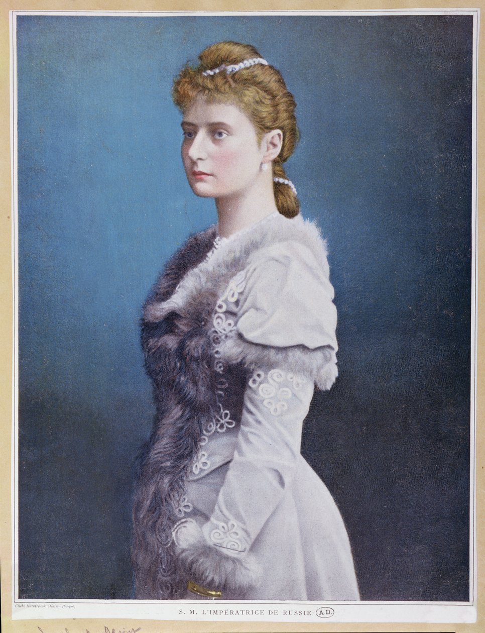 Porträt von Zarin Alexandra Fjodorowna (1872-1918) ca. 1898 von Russian School