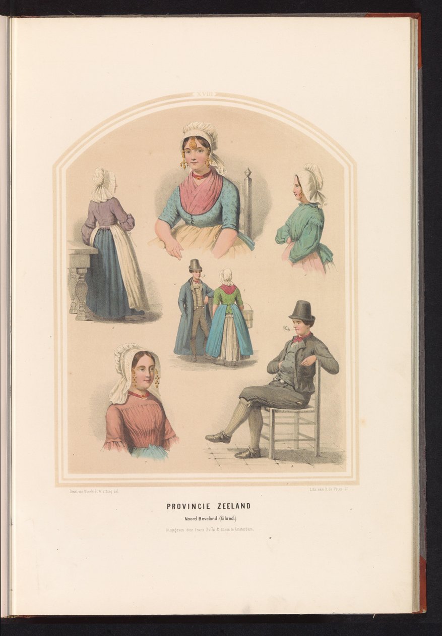 Kleidung von Noord-Beveland in Zeeland, 1857 von Ruurt de Vries