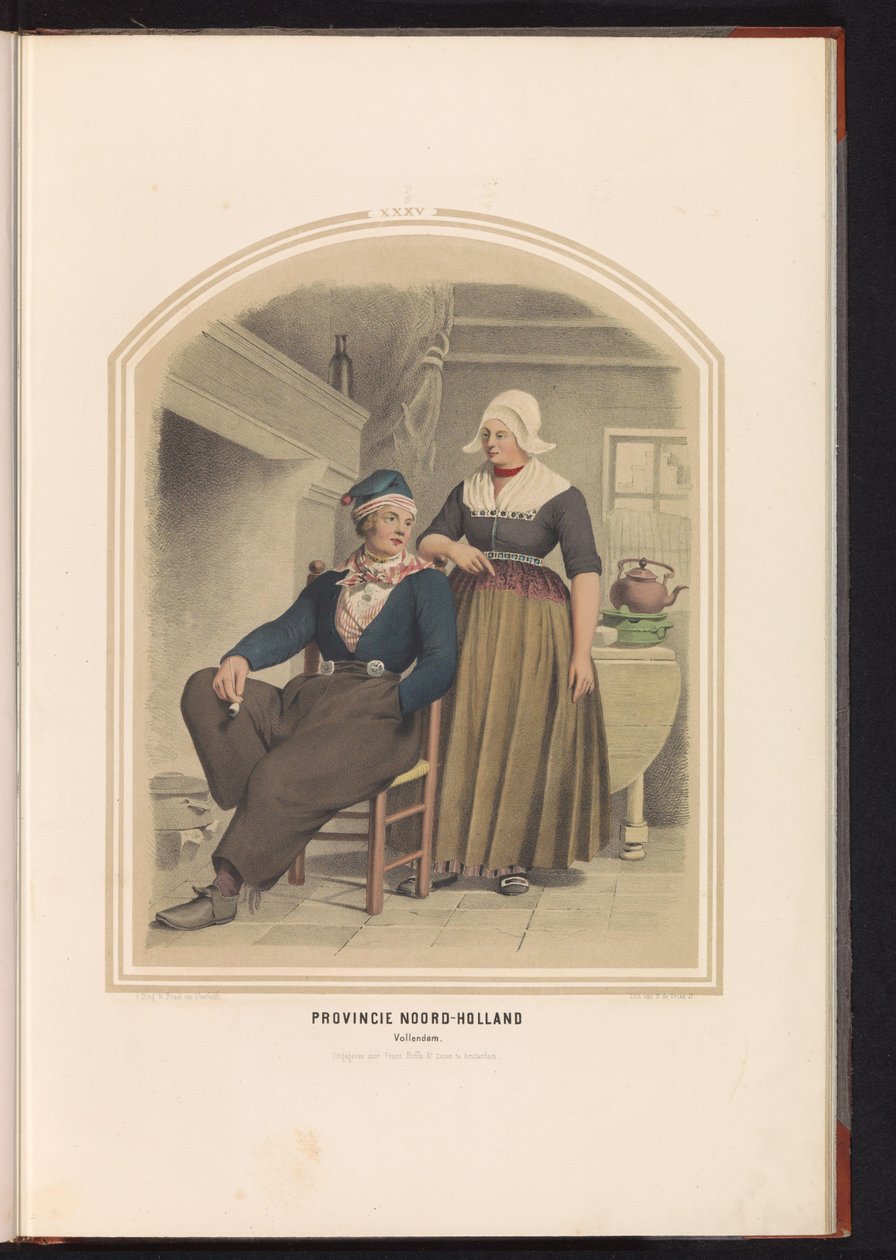 Tracht von Volendam in Nord-Holland, 1857 von Ruurt de Vries