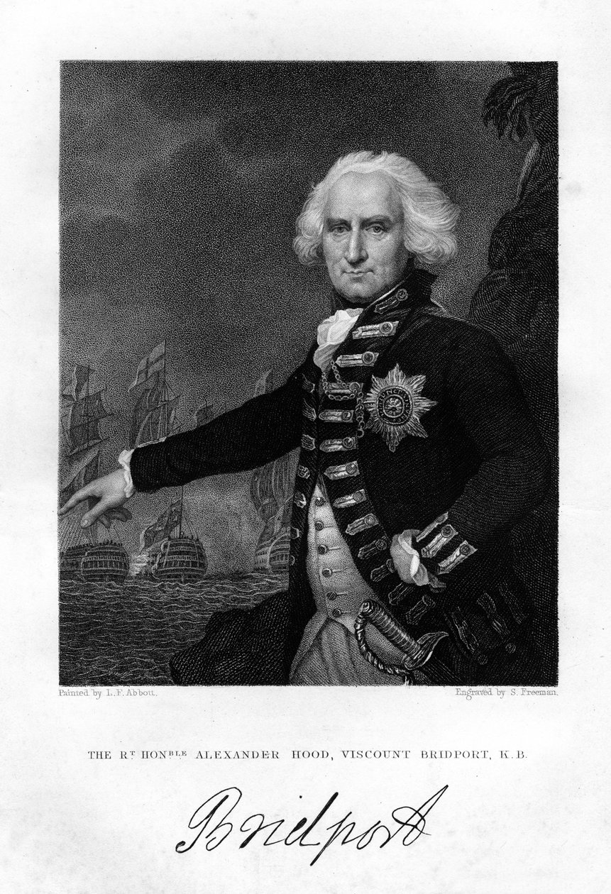 Admiral Alexander Hood 1726-1814, 1. Viscount Bridport, 1837 von S. Freeman