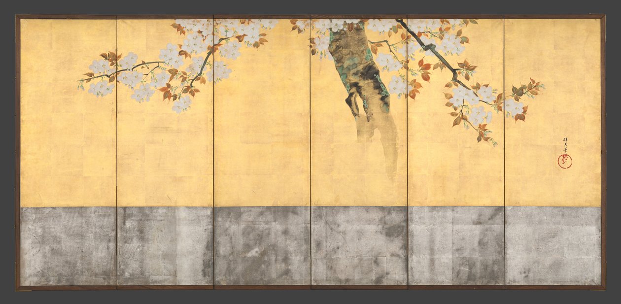 Blühende Kirschbäume von Sakai Hoitsu