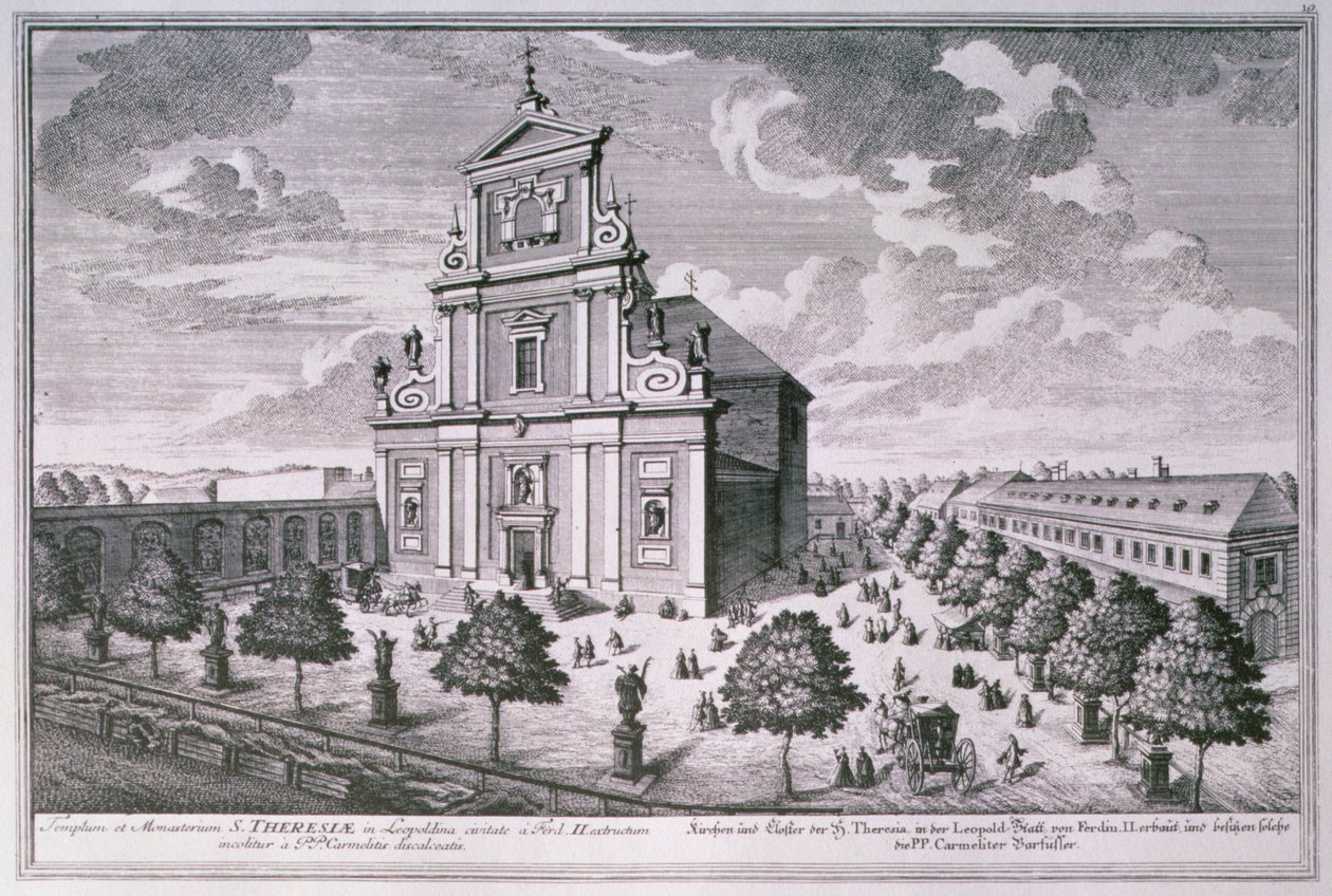 Ansicht der Kirche und des Klosters St. Theresa, Wien von Salomon after Kleiner