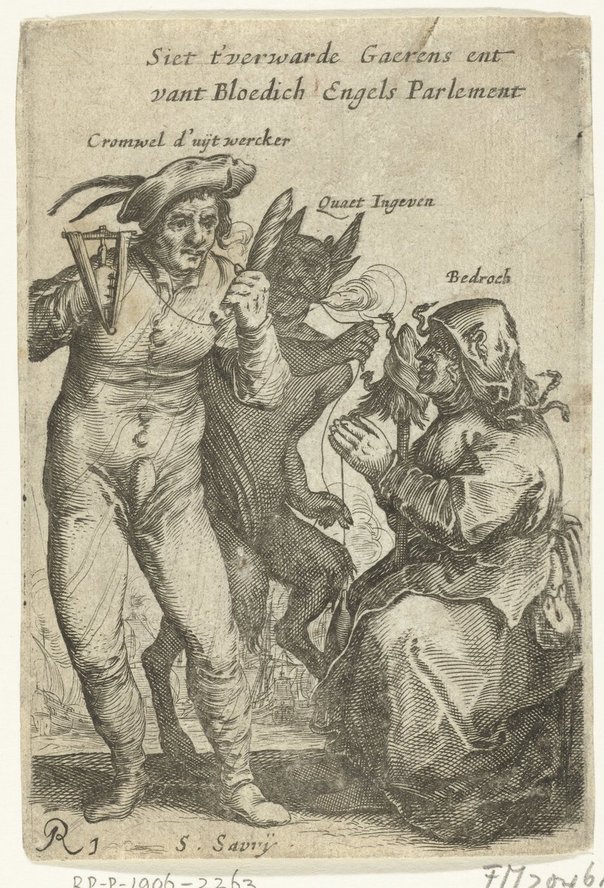 Karikatur von Cromwell, ca. 1652-1654 von Salomon Savery