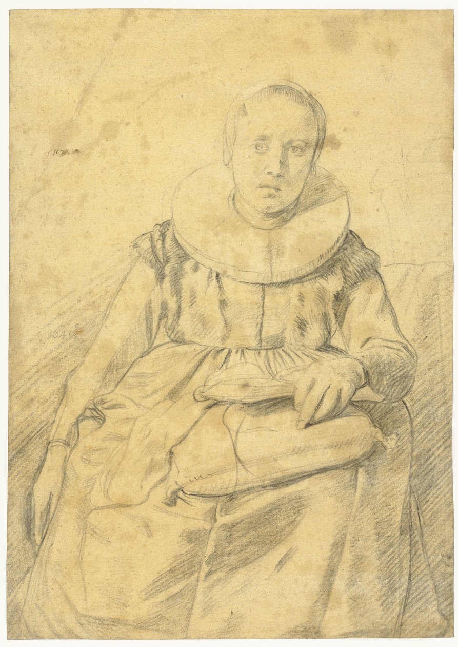 Porträt einer sitzenden Frau mit steifem Kragen von Salomon de Bray