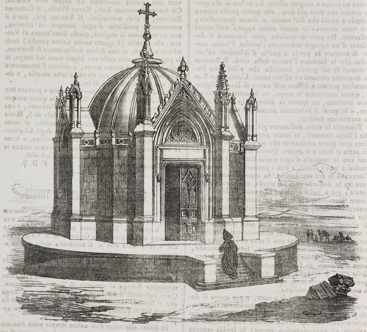 Kapelle des Heiligen Ludwig in Tunis, Tunesien, Lithographie von Salvatore Puglia aus Poliorama Pittoresco, Nr. 38, 27. April von Salvatore Puglia