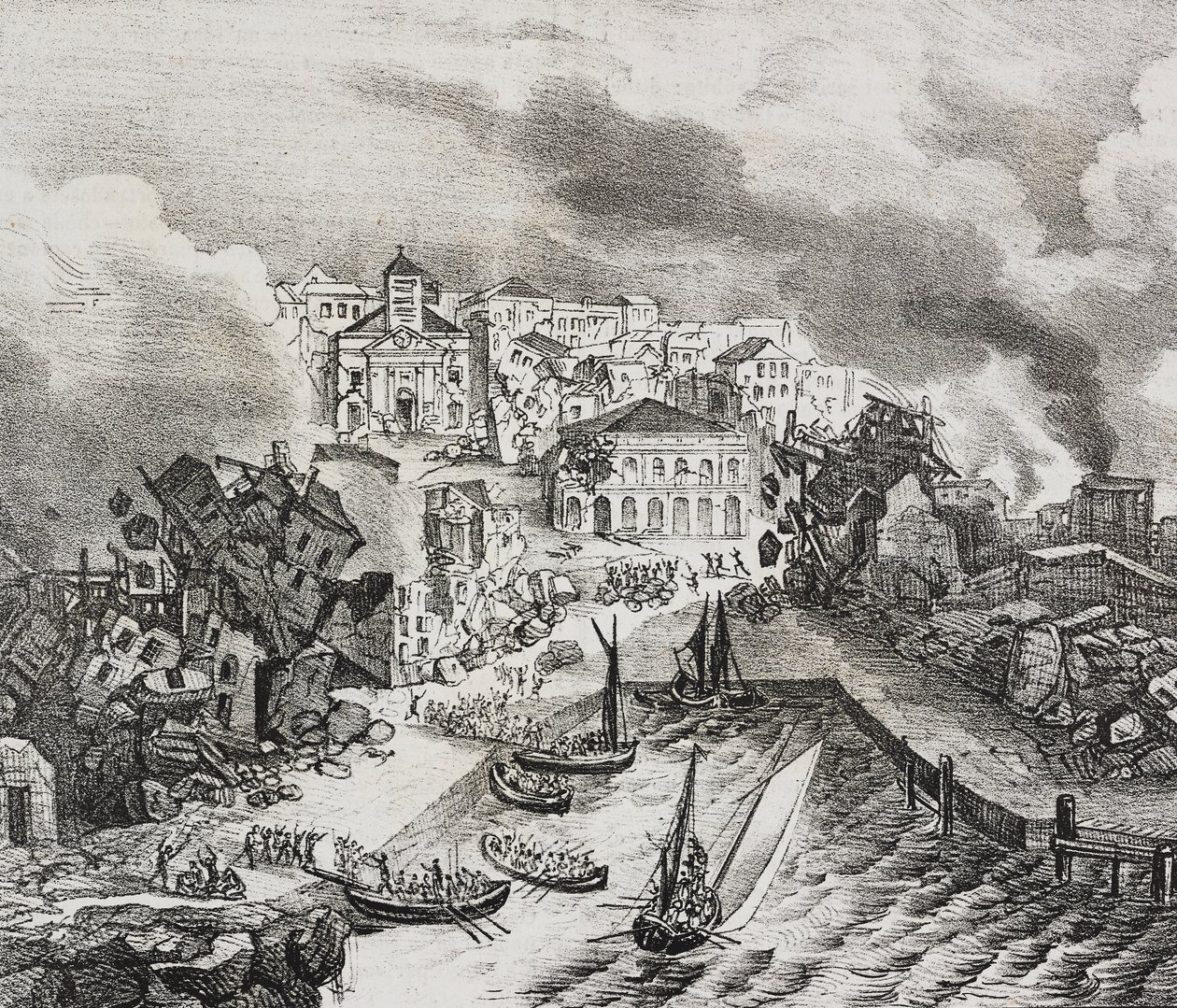 Zerstörung von Pointe-à-Pitre während des Erdbebens am 8. Februar von Salvatore Puglia