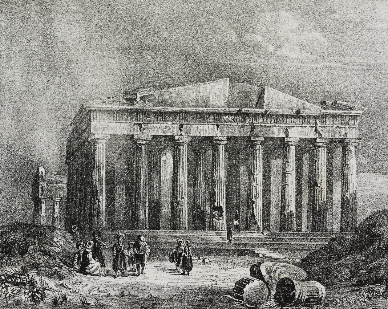 Parthenon, Akropolis von Athen, Griechenland, Lithografie von Salvatore Puglia aus Poliorama Pittoresco, Nr. 32, 19. März von Salvatore Puglia