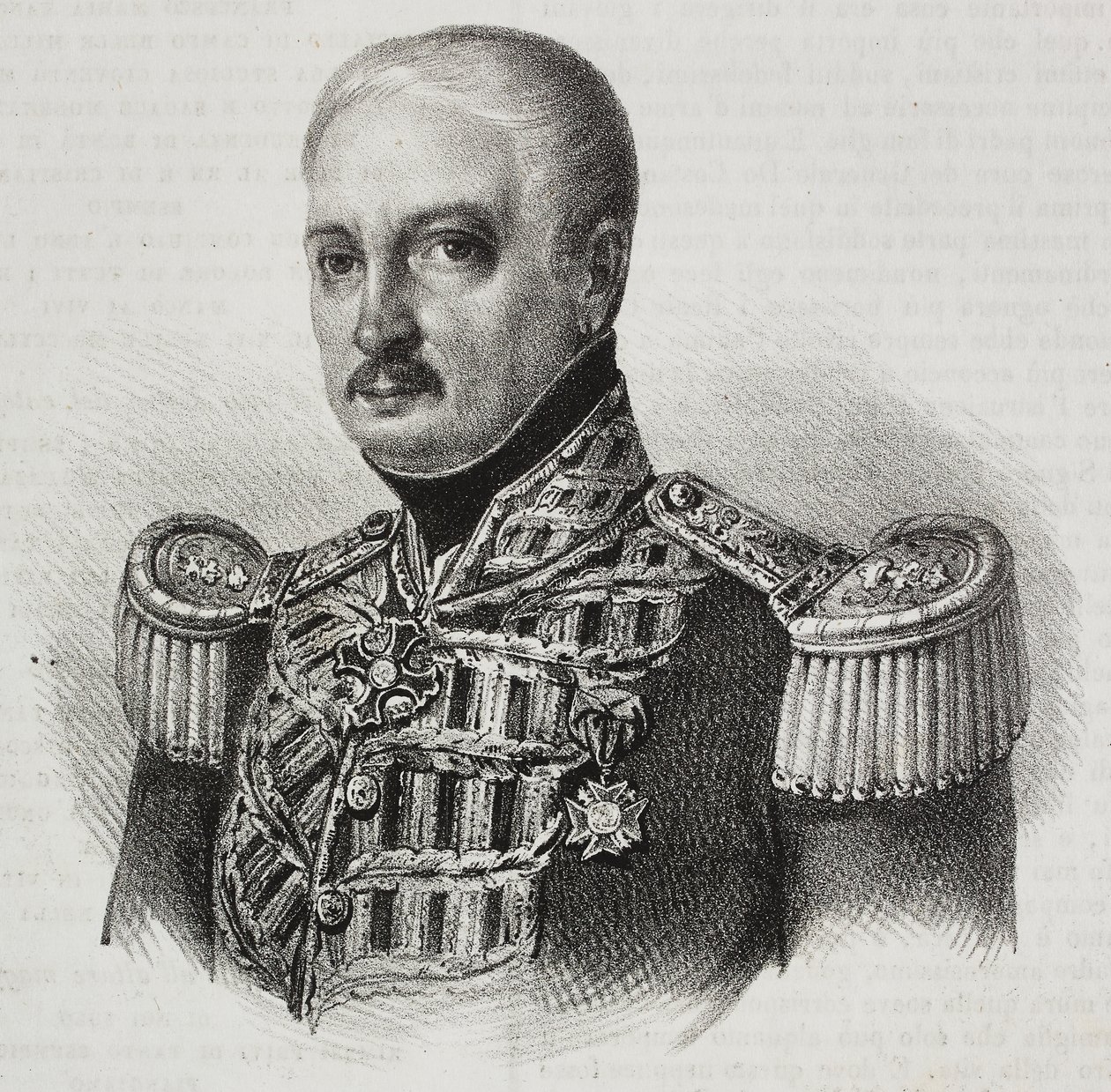 Porträt von Marschall Francesco Maria Tanchi (1773-1843), Lithographie von Salvatore Puglia aus Poliorama Pittoresco, Nr. 46, 24. Juni von Salvatore Puglia