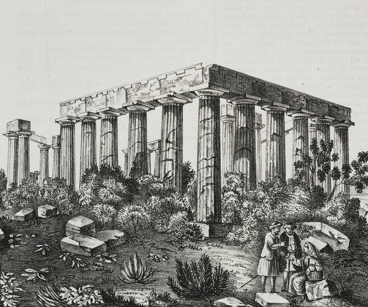 Tempel des Apollo auf dem Berg Panellenius, Griechenland, Lithographie von Salvatore Puglia von Salvatore Puglia
