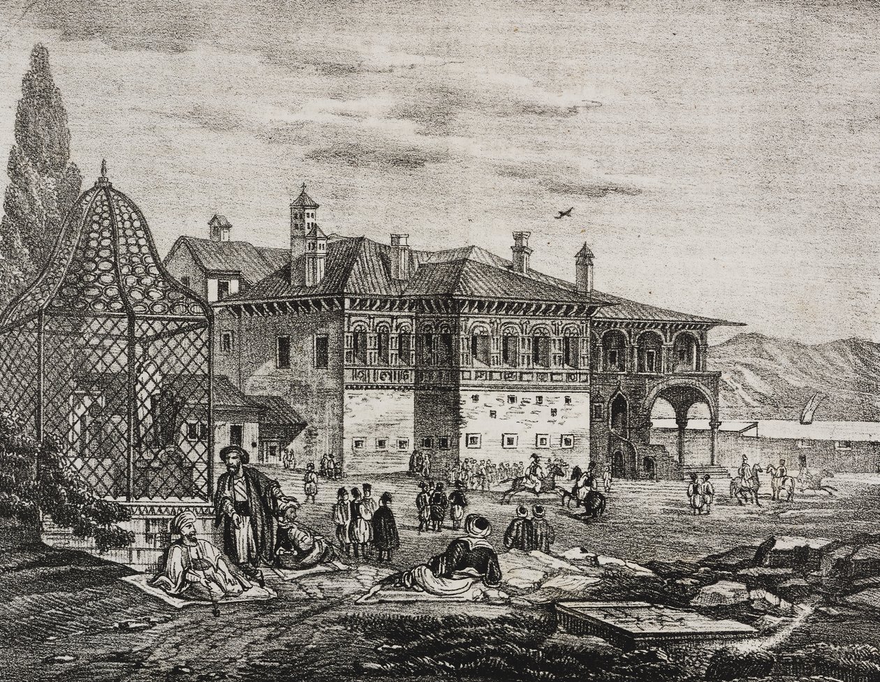 Grab von Ali Pacha in Joannina, Griechenland, Lithographie von Salvatore Puglia aus Poliorama Pittoresco, Nr. 8, 28. September von Salvatore Puglia