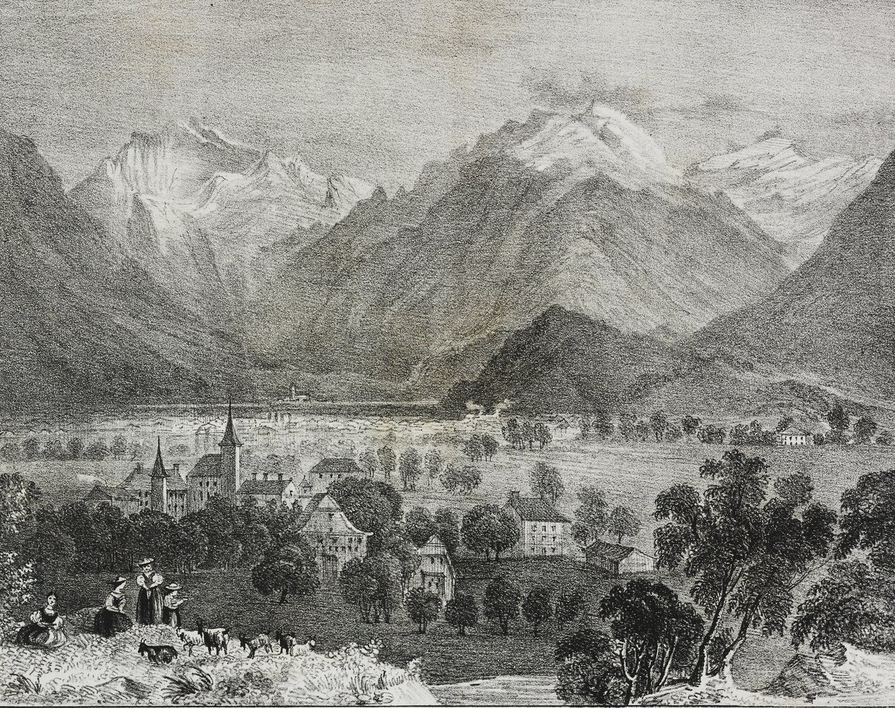 Ansicht von Interlaken, Schweiz, Lithographie von Salvatore Puglia von Salvatore Puglia