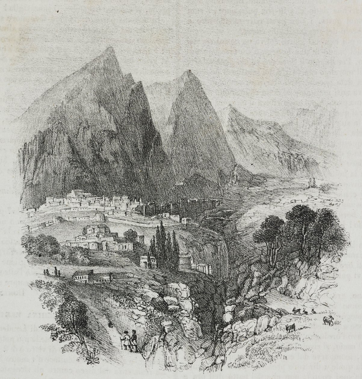Ansicht des Parnassus vom Delphi, Griechenland, Lithographie von Salvatore Puglia von Salvatore Puglia