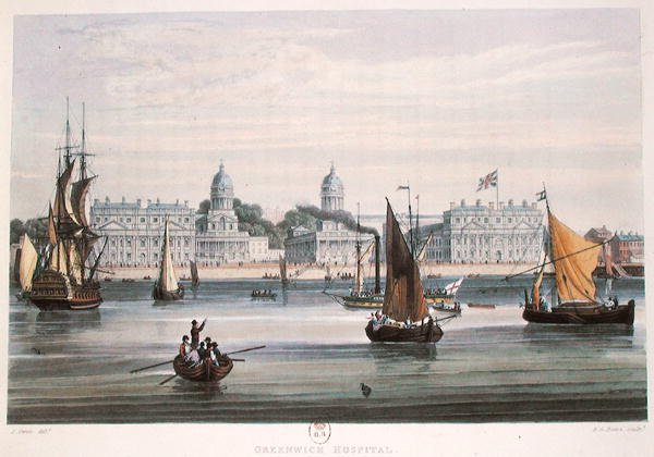 Greenwich Hospital, graviert von R.G. Reeve 1828 von Samuel (after) Owen