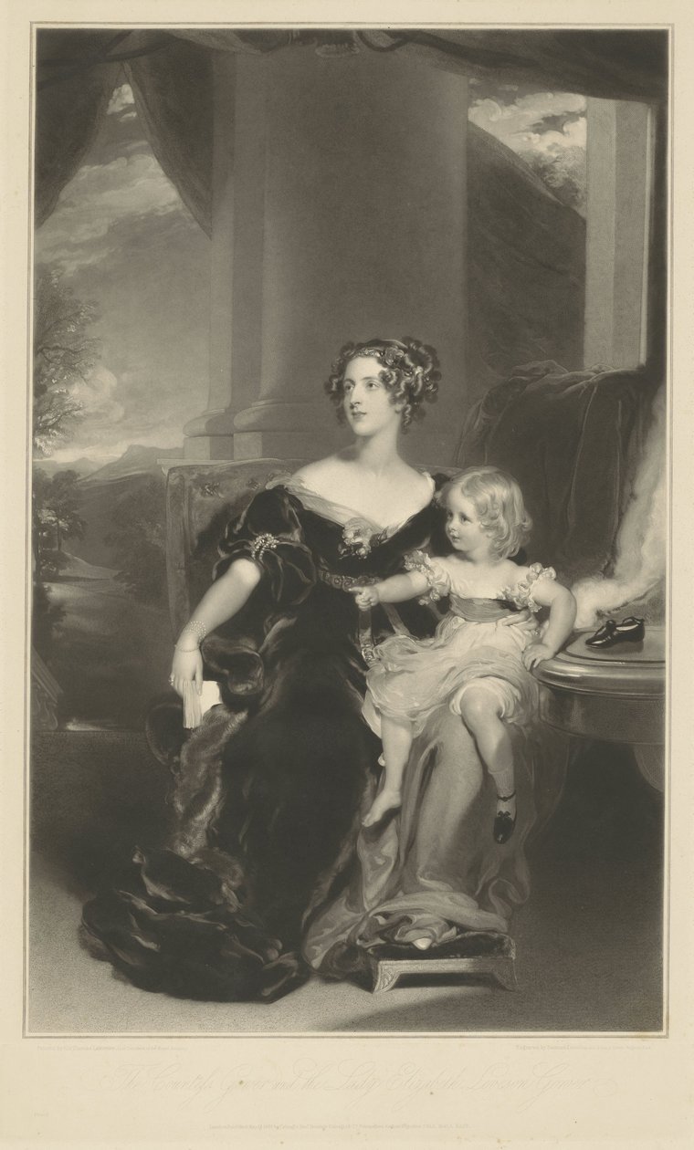 Porträt von Harriet, Gräfin Gower, und ihrer Tochter von Samuel Cousins