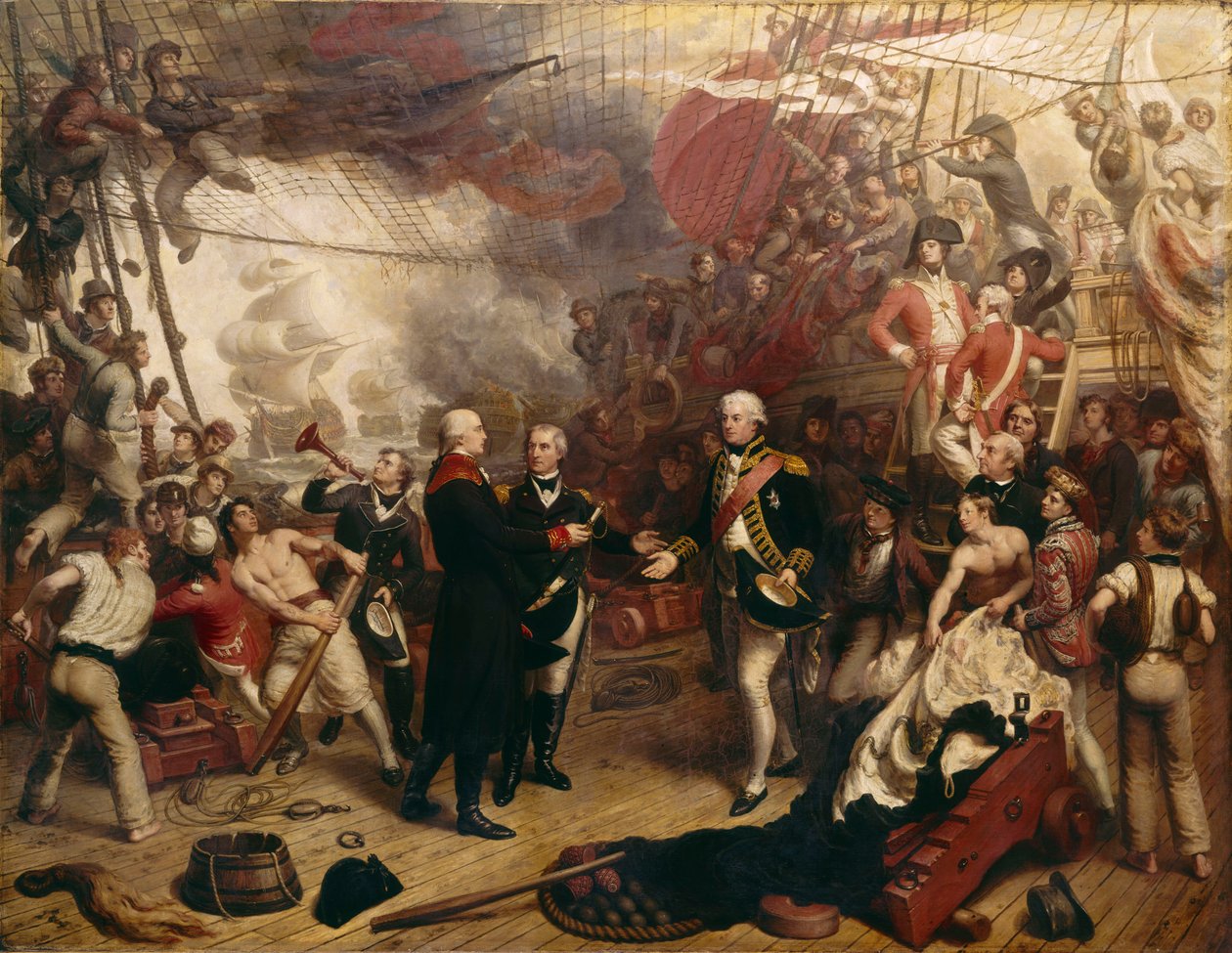 Admiral Duncan empfängt das Schwert des niederländischen Admirals de Winter in der Schlacht von Camperdown von Samuel Drummond